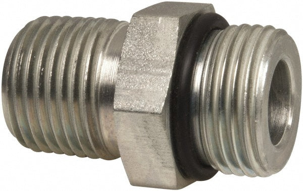 Parker 10-1/2 F5OF-S Industrial Pipe Adapter 7/8-14 x 1/2" Male Thread, Male Straight Thread O-Ring x Male NPTF