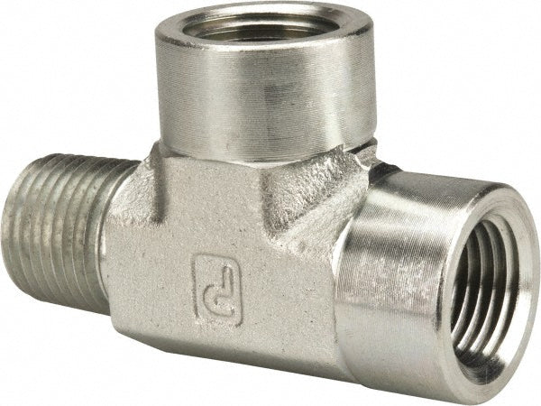 Parker 1/2 MRO-S Industrial Pipe Street Tee 1/2" Female Thread, 1/2" Male Thread, MNPTF x FNPTF