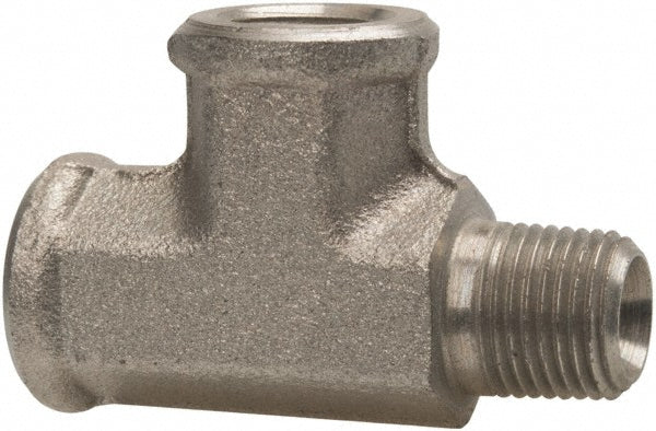 Parker 1/8 MRO-S Industrial Pipe Street Tee 1/8" Female Thread, 1/8" Male Thread, MNPTF x FNPTF