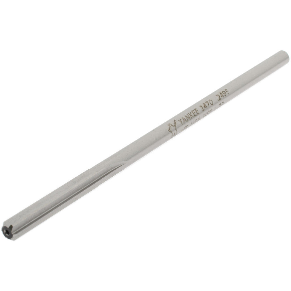 Hertel Reamers 1470-0.2495 Chucking Reamer 0.2495" Dia, 6" OAL, 1-1/2" Flute Length, Straight Flute, Straight-Cylindrical Shank, HSSCobalt