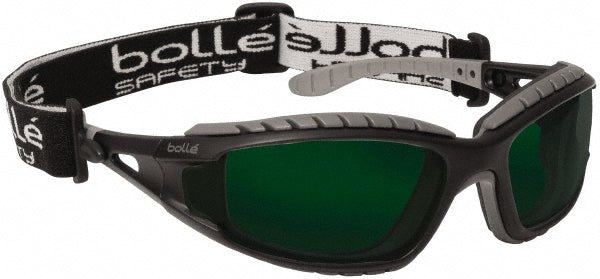 Bolle Safety Inc. 40089 Safety Glass Scratch-Resistant, Polycarbonate, Green Lenses, Full-Framed
