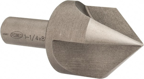 Keo 917-000-105 Countersink 1-1/4" Head Dia, 82.00 deg Included Angle, 3 Flute, High-Speed Steel, Right Hand Cut