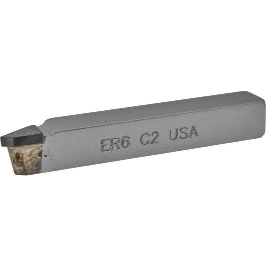 CLAPP & HANEY BRAZED TOOL 703 Single Point Tool Bit ER-6, 3/8" Shank Width, 3/8" Shank Height, C2 Solid Carbide Tip, Right Hand