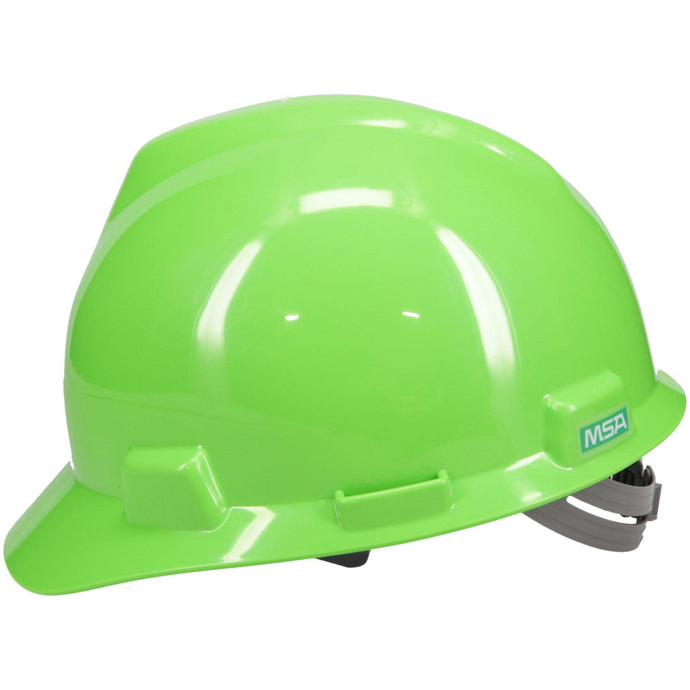 MSA 815558 Hard Hat Impact Resistant, V-Gard Slotted Cap, Type 1, Class E, 4-Point Suspension