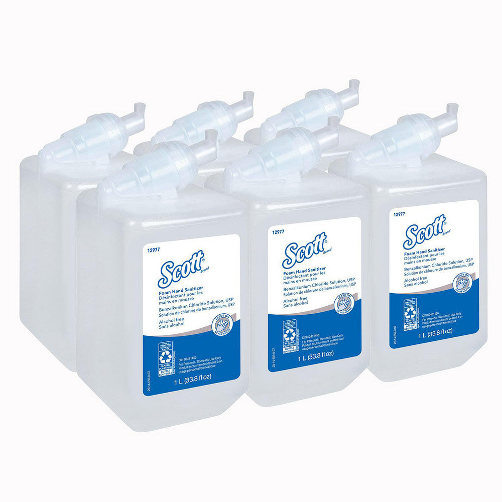 Scott 12977 Foam Hand Sanitizer, 1.0 L Manual Refills, Clear, Unscented