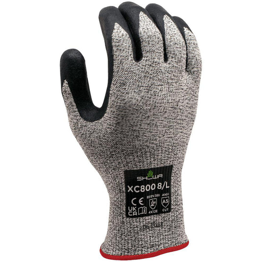 SHOWA XC800XXL-10 Cut & Puncture Resistant Gloves Coating Material Micro-Foam Nitrile  Coating Coverage Palm & Fingertips  Glove Type Cut-Resistant  ANSI/ISEA Cut Resistance Level A5  Primary Material Nitrile  ANSI/ISEA Abrasion Resistance Level 5