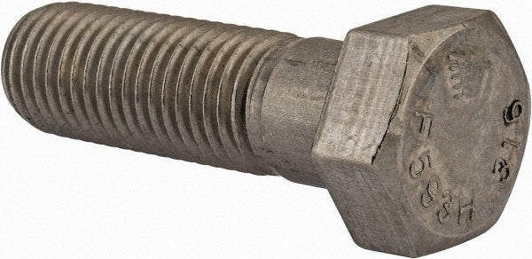 Value Collection R32904299 Hex Head Cap Screw 7/8-9, 3" Length Under Head, Grade 316 Stainless Steel, Bright/Uncoated Finish