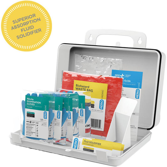 Surefill AKBF10W First Aid Kits First Aid Kit Type Bloodborne Pathogen Kit  Number Of People 1  Container Type Case  Container Material Plastic  Mount Type Portable Wall  Color White