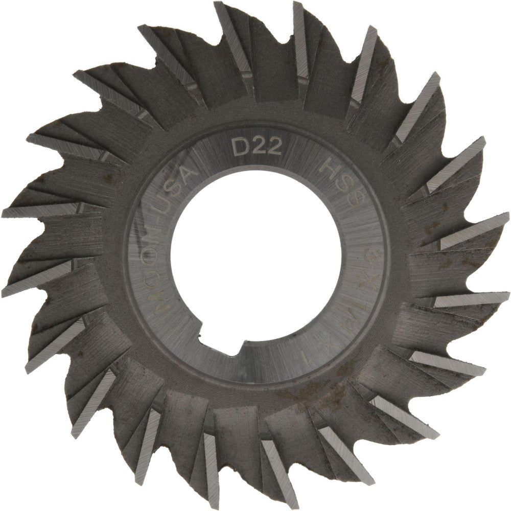 MOON CUTTERS CO. SM3250 Side Milling Cutter 3" Cutter Dia, 1/4" Cutting Width, 1" Arbor Hole, 20 Teeth