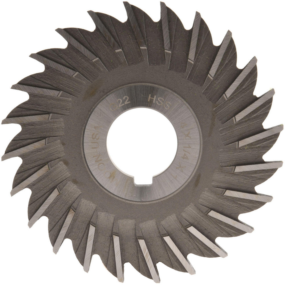 MOON CUTTERS CO. SM4250 Side Milling Cutter 4" Cutter Dia, 1/4" Cutting Width, 1" Arbor Hole, 24 Teeth