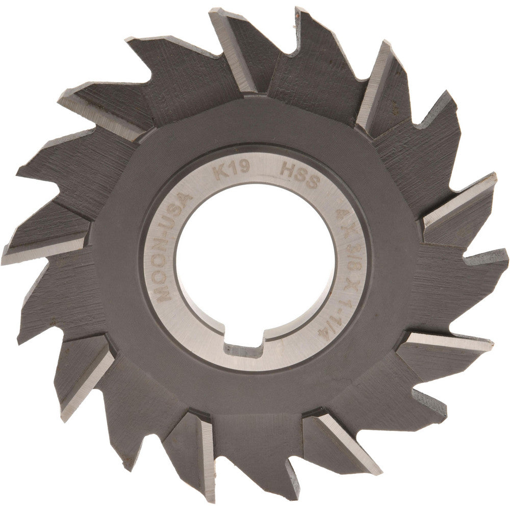 MOON CUTTERS CO. STM 4375-1 Side Milling Cutter 4" Cutter Dia, 3/8" Cutting Width, 1-1/4" Arbor Hole, 18 Teeth