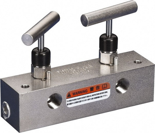 Enerpac AM21 Manifold 3/8" Inlet, 3/8" Outlet, 1 Inlet Port, 4 Outlet Ports, 6" OAL, 1.63" OAW, 4.16" OAH