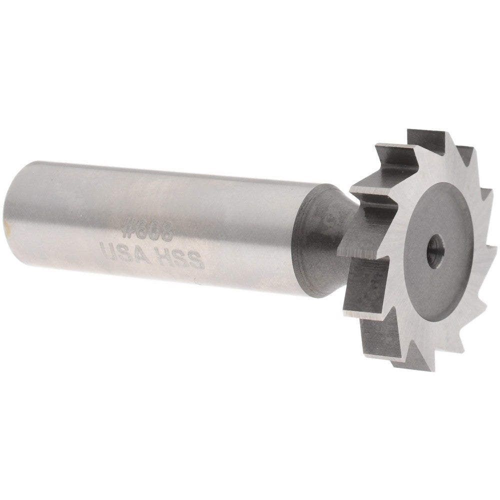 MOON CUTTERS CO. KY725 Woodruff Keyseat Cutter 1" Cut Dia, 0.1875" Cut Width, 1/2" Shank Dia, Straight Tooth