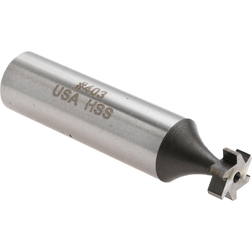 MOON CUTTERS CO. KY325 Woodruff Keyseat Cutter 0.375" Cut Dia, 0.125" Cut Width, 1/2" Shank Dia, Straight Tooth