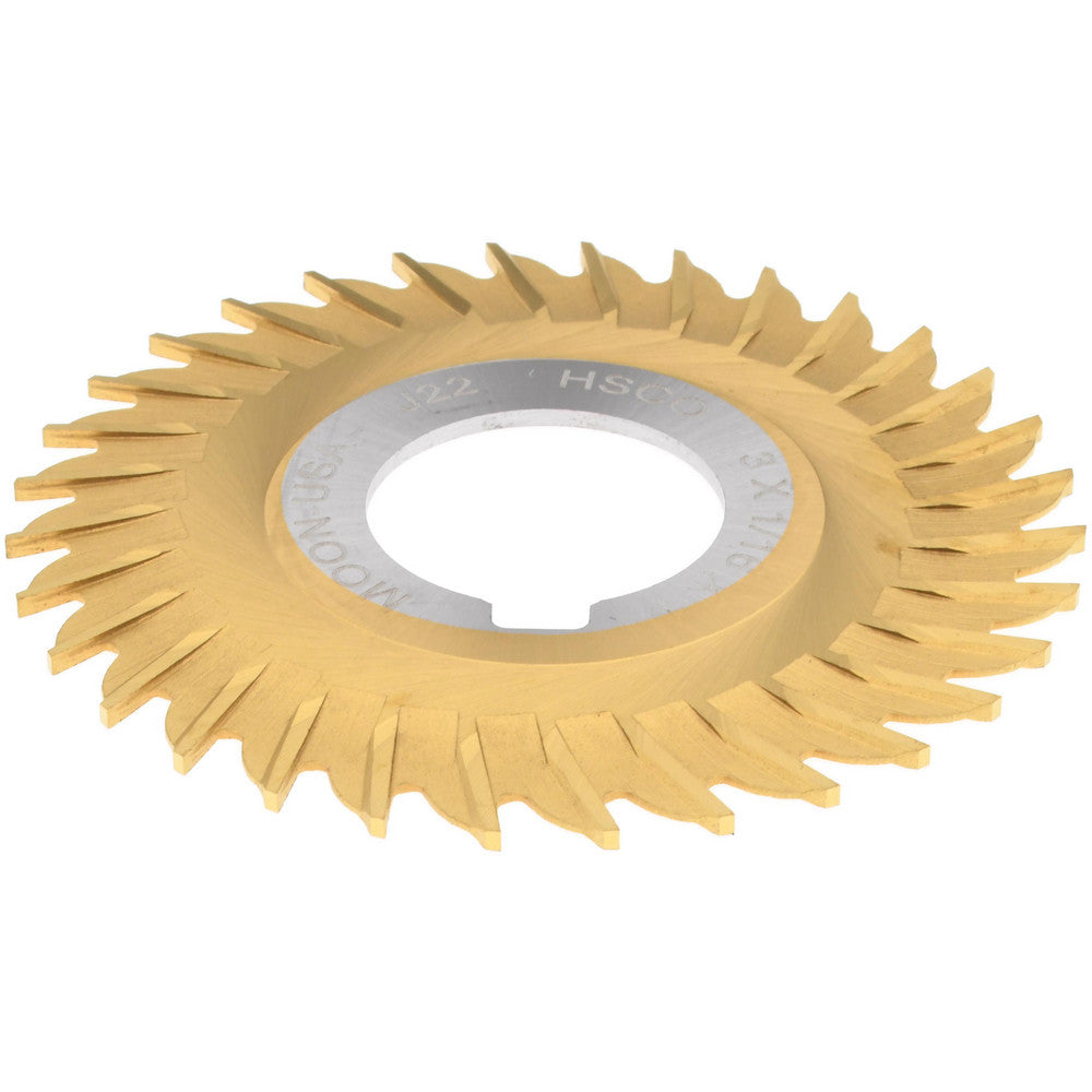 Moon Cutters Co. CSS362-TIN Side Chip Saw 3" Blade Dia, 1/16" Blade Thickness, 1" Arbor Hole Dia, 32 Teeth, Cobalt