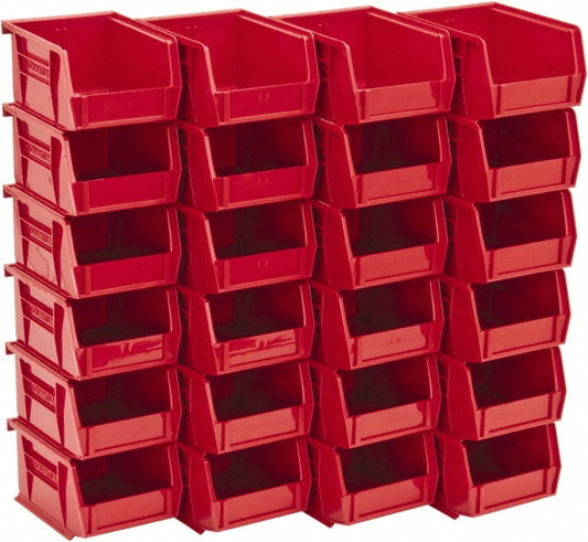 Quantum Storage QUS210RDCS Plastic Hopper Stacking Bin Red