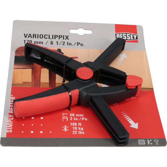 Bessey XV5-170 6-1/2" Jaw Opening Capacity, 2" Throat Depth, Double Variable Jaw, Spring Clamp