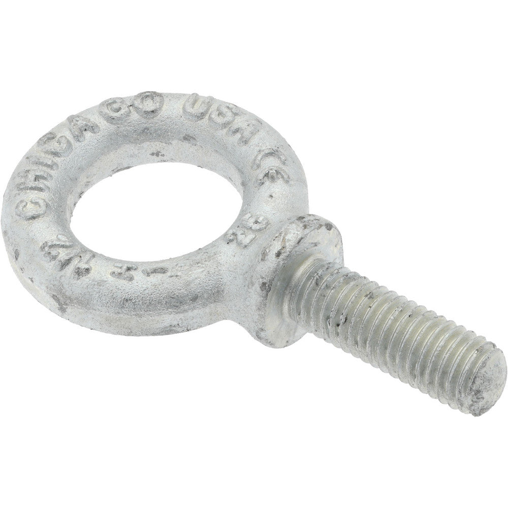 Gibraltar 26167 8 Fixed Lifting Eye Bolt With Shoulder, 2,600 lb Capacity, 1/2-13 Thread, Grade C-1035 Forged Steel