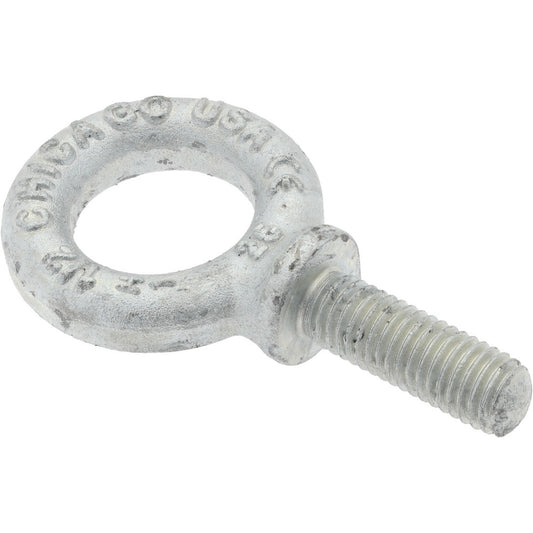 Gibraltar 26167 8 Fixed Lifting Eye Bolt With Shoulder, 2,600 lb Capacity, 1/2-13 Thread, Grade C-1035 Forged Steel