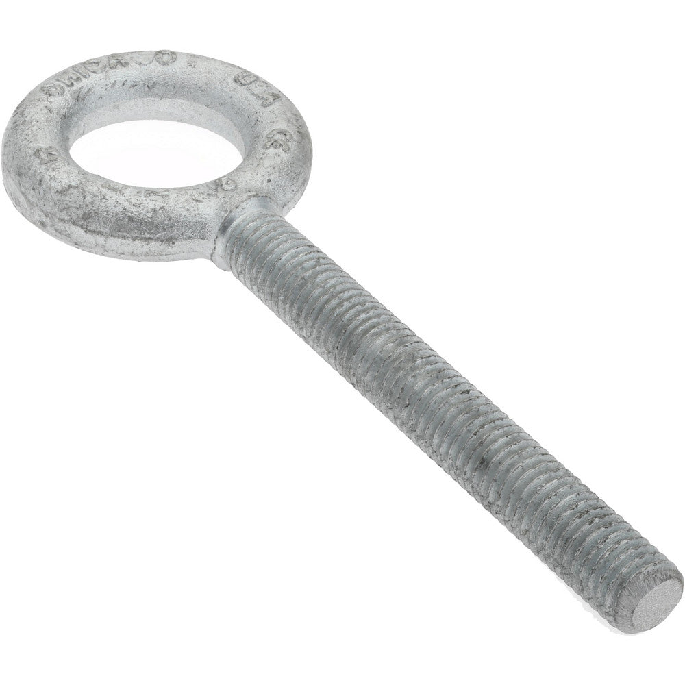 Gibraltar 26930 8 Fixed Lifting Eye Bolt Without Shoulder, 2,600 lb Capacity, 1/2-13 Thread, Grade C-1035 Steel