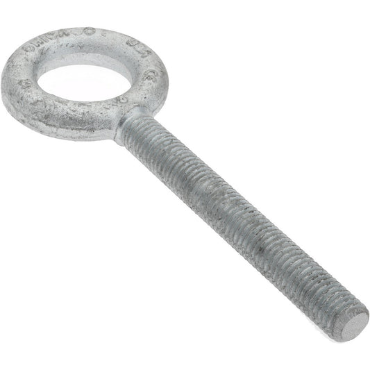 Gibraltar 26930 8 Fixed Lifting Eye Bolt Without Shoulder, 2,600 lb Capacity, 1/2-13 Thread, Grade C-1035 Steel