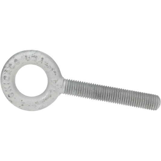Gibraltar 26975 9 Fixed Lifting Eye Bolt Without Shoulder, 6,000 lb Capacity, 3/4-10 Thread, Grade C-1035 Steel