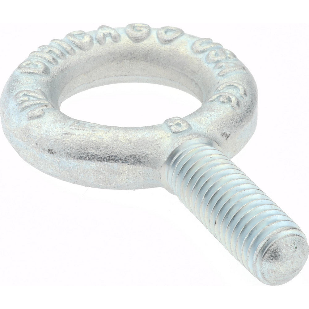 Gibraltar 26017 6 Fixed Lifting Eye Bolt Without Shoulder, 2,600 lb Capacity, 1/2-13 Thread, Grade C-1035 Forged Steel