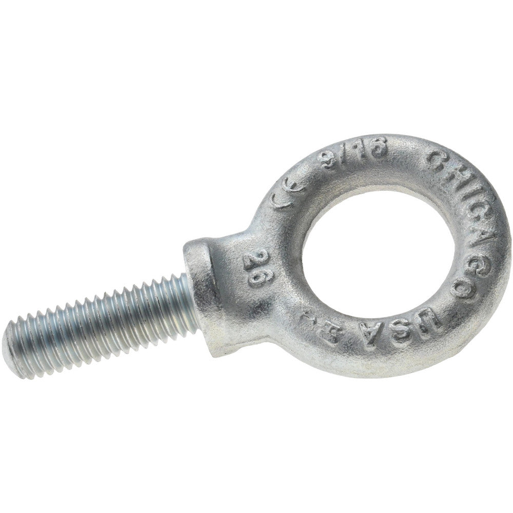 Gibraltar 26065 7 Fixed Lifting Eye Bolt With Shoulder, 3,200 lb Capacity, 9/16-12 Thread, Grade C-1035 Forged Steel