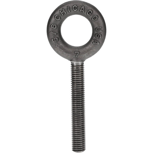 Gibraltar 11734 0 Fixed Lifting Eye Bolt Without Shoulder, 4,000 lb Capacity, 5/8-11 Thread, Grade C-1035 Forged Steel