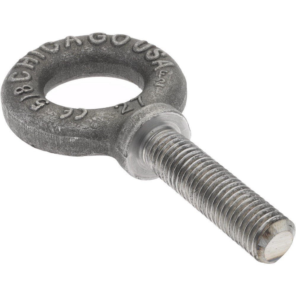 Gibraltar SP12307 Lifting Eye Bolt With Shoulder, 4,000 lb Capacity, 5/8-11 Thread, Grade C-1035 Steel