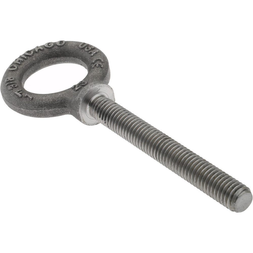 Gibraltar 12851 3 Fixed Lifting Eye Bolt With Shoulder, 1,400 lb Capacity, 3/8-16 Thread, Grade C-1035 Forged Steel