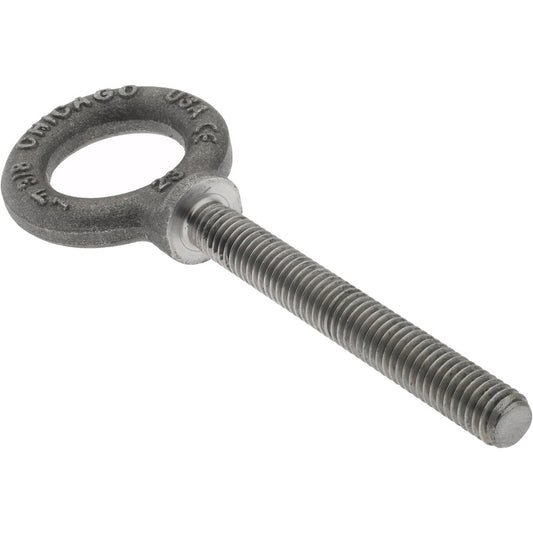 Gibraltar 12851 3 Fixed Lifting Eye Bolt With Shoulder, 1,400 lb Capacity, 3/8-16 Thread, Grade C-1035 Forged Steel