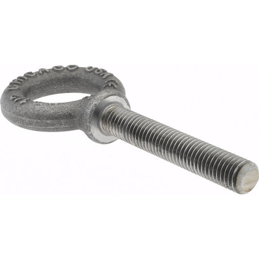 Gibraltar 12891 9 Fixed Lifting Eye Bolt With Shoulder, 2,600 lb Capacity, 1/2-13 Thread, Grade C-1035 Forged Steel
