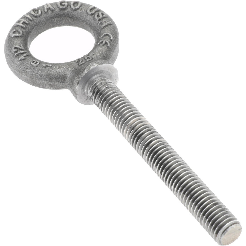 Gibraltar 12894 0 Fixed Lifting Eye Bolt With Shoulder, 2,600 lb Capacity, 1/2-13 Thread, Grade C-1035 Forged Steel