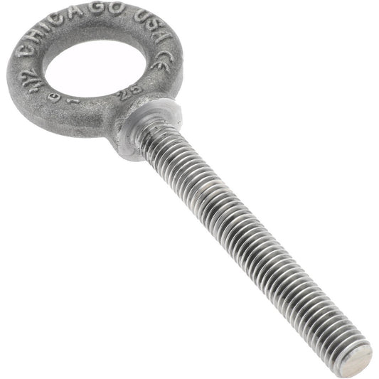 Gibraltar 12894 0 Fixed Lifting Eye Bolt With Shoulder, 2,600 lb Capacity, 1/2-13 Thread, Grade C-1035 Forged Steel