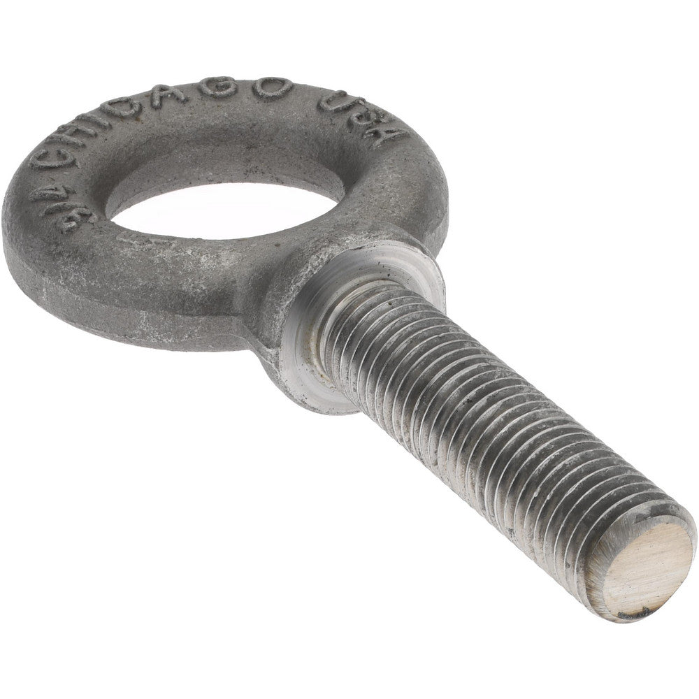 Gibraltar 12951 0 Fixed Lifting Eye Bolt With Shoulder, 6,000 lb Capacity, 3/4-10 Thread, Grade C-1035 Forged Steel