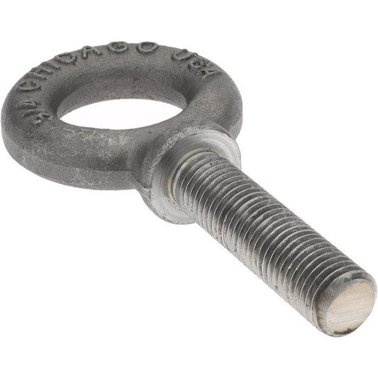Gibraltar 12951 0 Fixed Lifting Eye Bolt With Shoulder, 6,000 lb Capacity, 3/4-10 Thread, Grade C-1035 Forged Steel