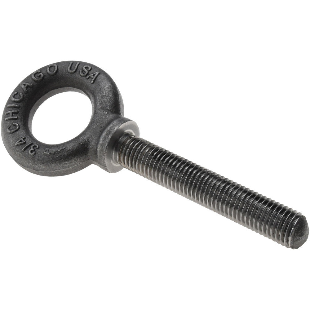 Gibraltar 12957 2 Fixed Lifting Eye Bolt With Shoulder, 6,000 lb Capacity, 3/4-10 Thread, Grade C-1035 Forged Steel