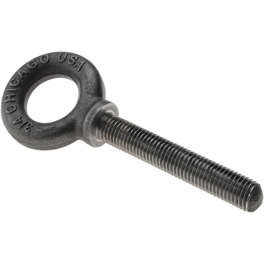 Gibraltar 12957 2 Fixed Lifting Eye Bolt With Shoulder, 6,000 lb Capacity, 3/4-10 Thread, Grade C-1035 Forged Steel