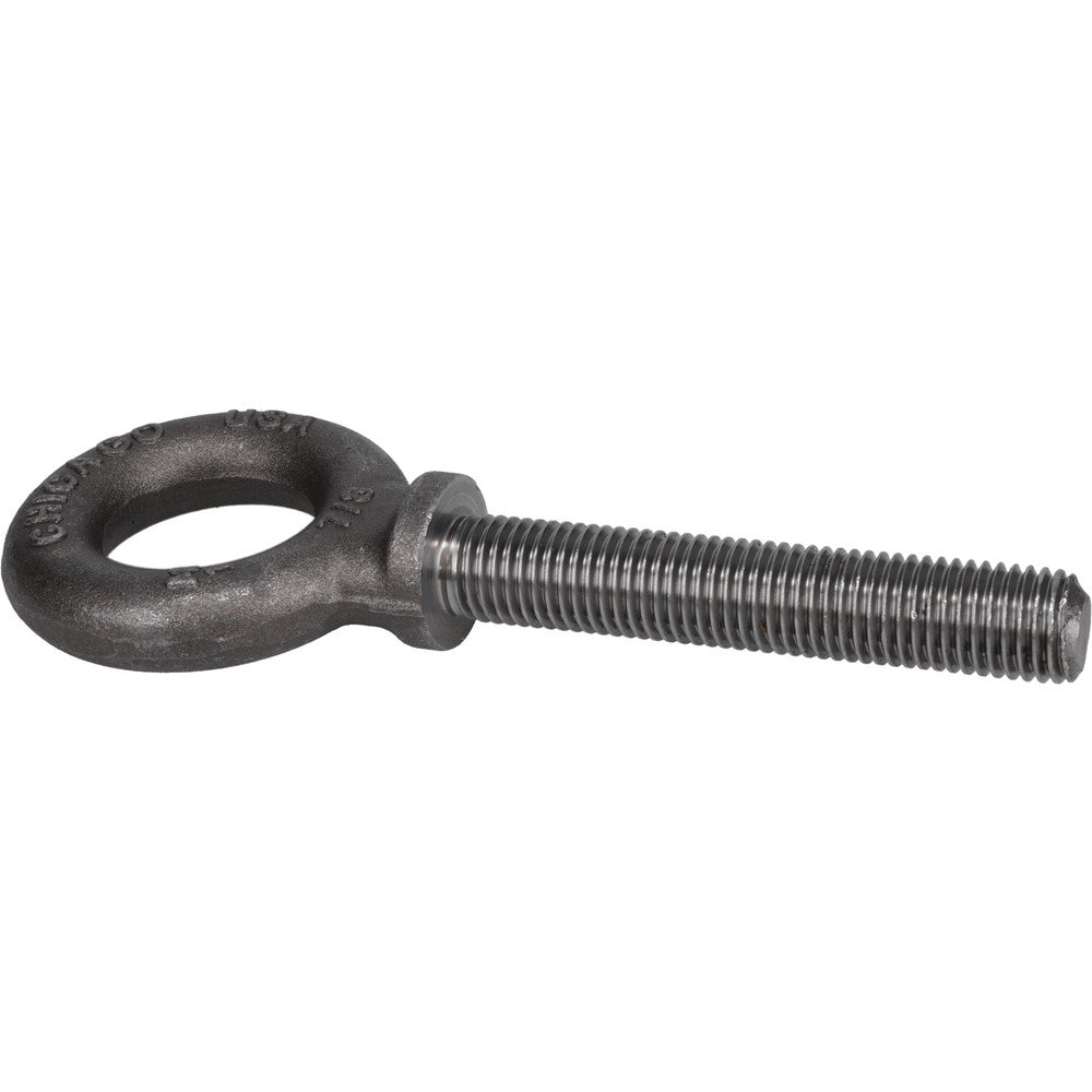 Gibraltar 12980 0 Fixed Lifting Eye Bolt With Shoulder, 7,000 lb Capacity, 7/8-9 Thread, Grade C-1035 Forged Steel