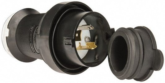 Hubbell Wiring Device-Kellems HBL2311SW Locking Inlet Plug, Industrial, L5-20P, 125V, Black & White