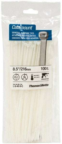 Thomas & Betts L-8-40-9-C Cable Tie Duty 8.5" Long, Natural, Nylon, Standard