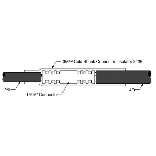3M 7000031605 Heat-Shrink & Cold-Shrink Sleeve 0.82" ID Before Shrinking, 0.4" ID After Shrinking, 8" OAL