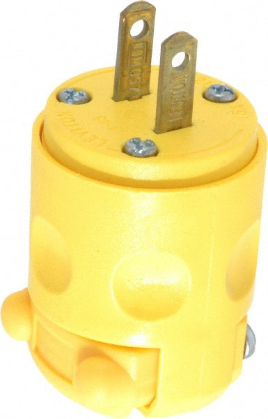 Leviton 115PV Straight Blade Plug Residential, 1-15P, 125VAC, Yellow