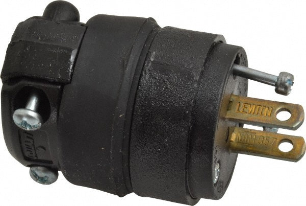 Leviton 115PR Straight Blade Plug Residential, 1-15P, 125VAC, Black