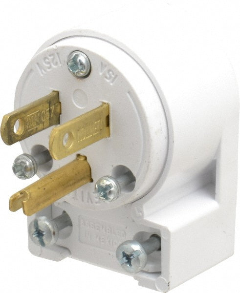 Leviton 515AN-W Straight Blade Plug Residential, 5-15P, 125VAC, White