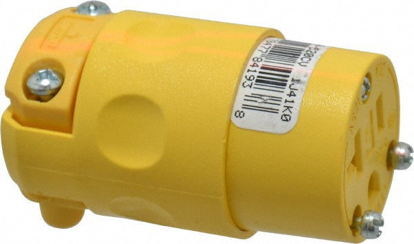 Leviton 520CV Straight Blade Connector Commercial, 5-20R, 125VAC, Yellow