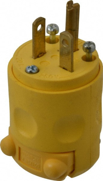Leviton 620PV Straight Blade Plug Commercial, 6-20P, 250VAC, Yellow