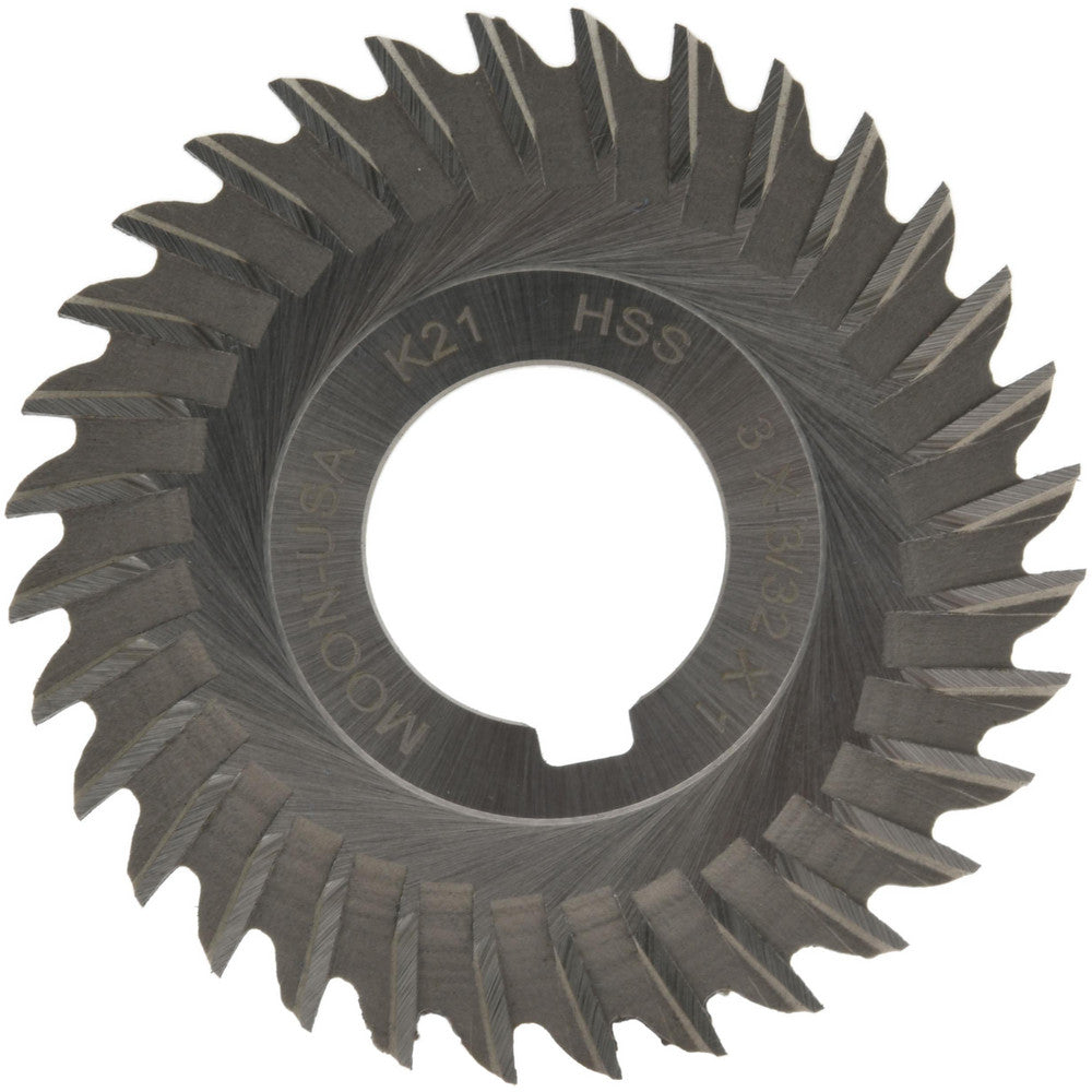 MOON CUTTERS CO. SS393 Side Chip Saw 3" Blade Dia, 3/32" Blade Thickness, 1" Arbor Hole Dia, 32 Teeth, High Speed Steel