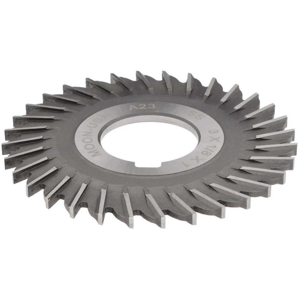 MOON CUTTERS CO. SS3125 Side Chip Saw 3" Blade Dia, 1/8" Blade Thickness, 1" Arbor Hole Dia, 32 Teeth, High Speed Steel